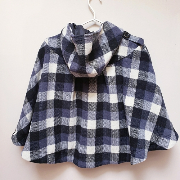 Pea Coat Poncho with Hood - Picture 2 of 4